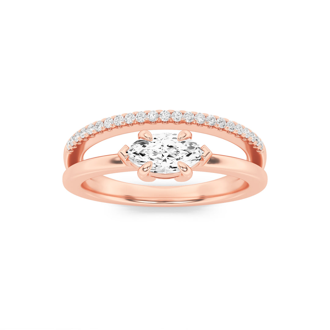 0.5CTW Marquise Shaped Lab Grown Diamond (F/VS) Fashion Ring in 14K Gold