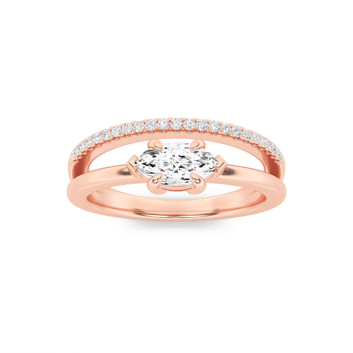 0.5CTW Marquise Shaped Lab Grown Diamond (F/VS) Fashion Ring in 14K Gold