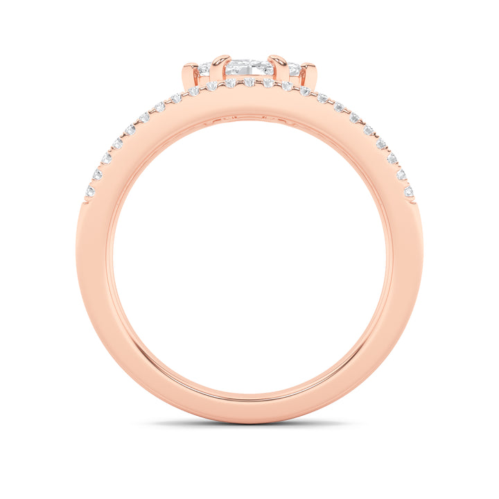 0.5CTW Marquise Shaped Lab Grown Diamond (F/VS) Fashion Ring in 14K Gold