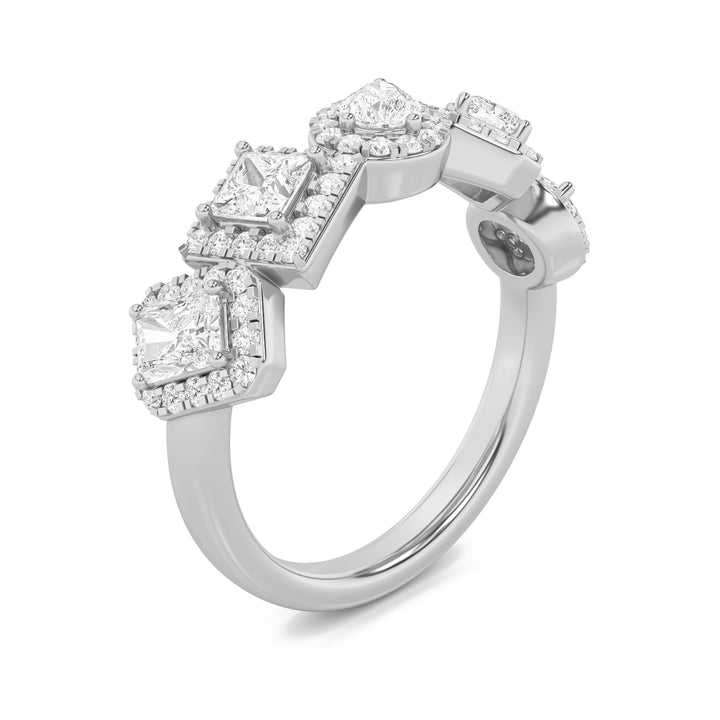 1.5CTW Mix Shaped Lab Grown Diamond (F/VS) Five Stone Ring in 14K Gold