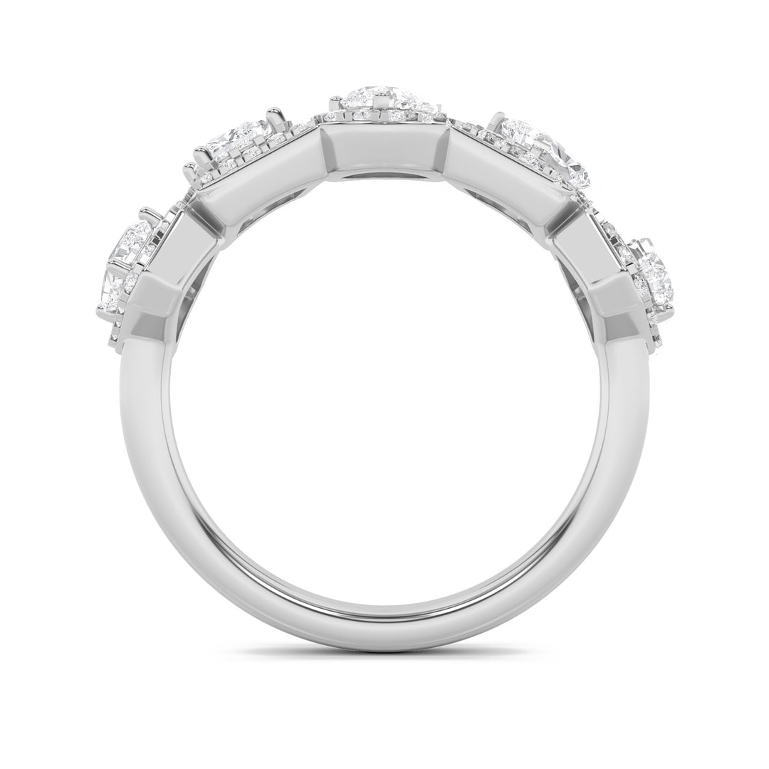 1.5CTW Mix Shaped Lab Grown Diamond (F/VS) Five Stone Ring in 14K Gold