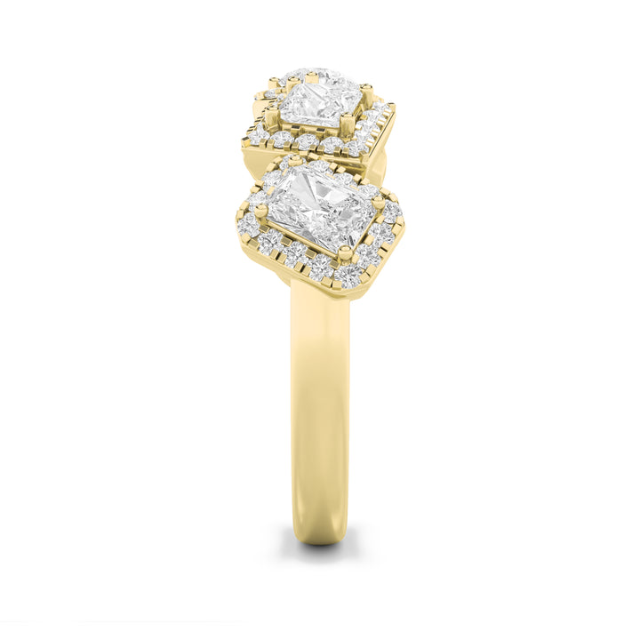 1.5CTW Mix Shaped Lab Grown Diamond (F/VS) Five Stone Ring in 14K Gold