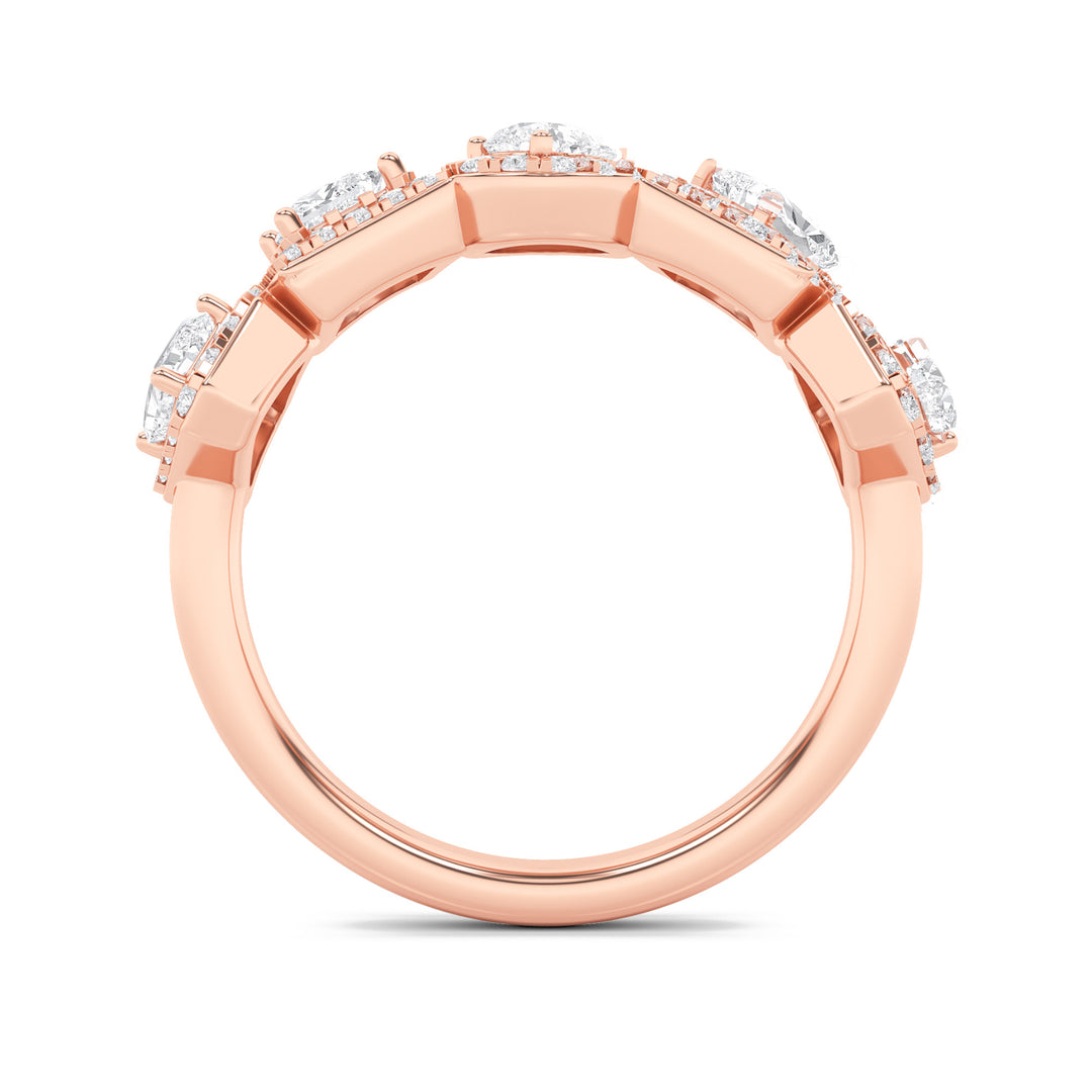 1.5CTW Mix Shaped Lab Grown Diamond (F/VS) Five Stone Ring in 14K Gold