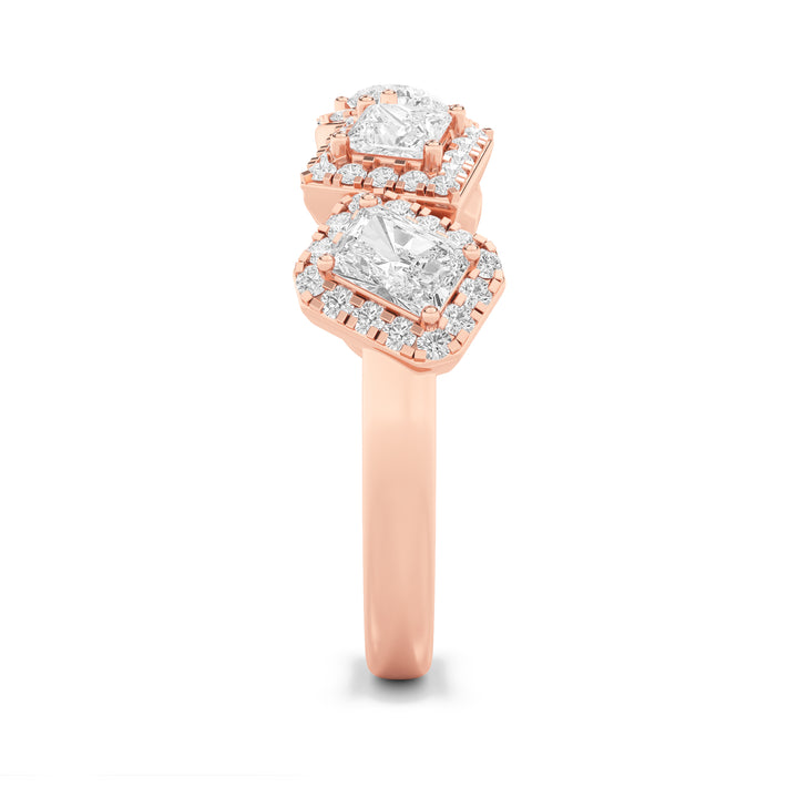 1.5CTW Mix Shaped Lab Grown Diamond (F/VS) Five Stone Ring in 14K Gold