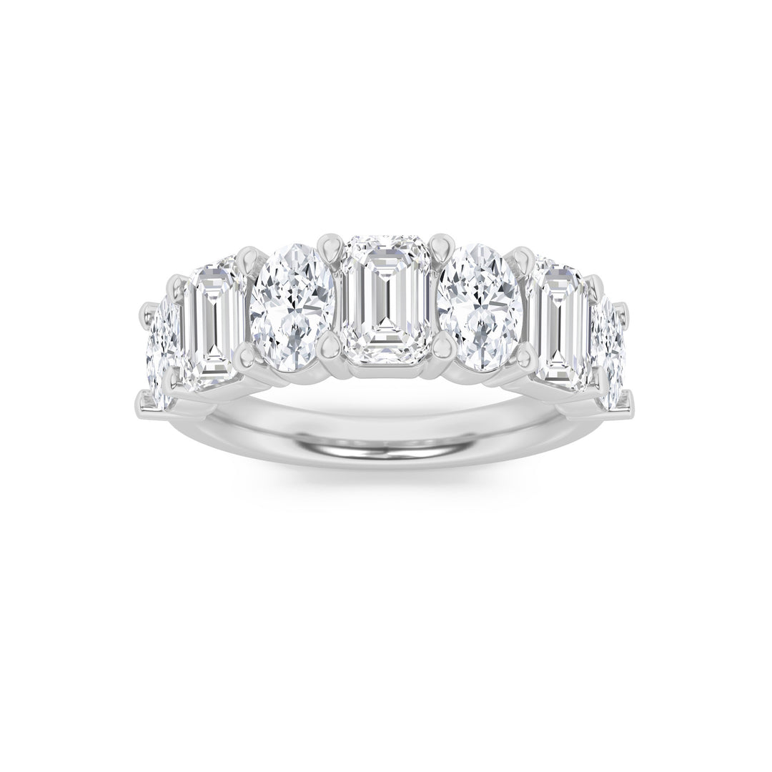 14KW 3ct Lab Diamond Emerald Anniversary Ring