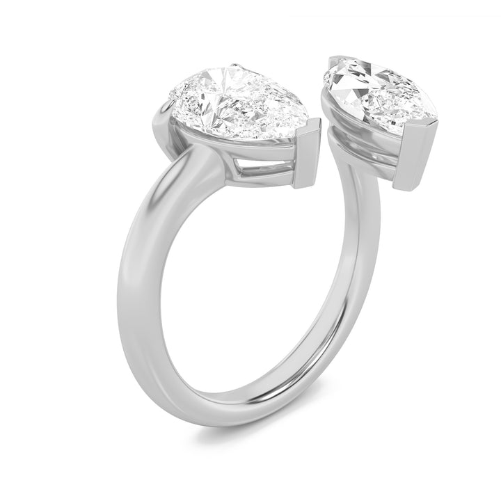 3Cttw Marquise Shaped Lab Grown Diamond (G/VS) Toi et Moi Fashiion Ring in 14K Gold
