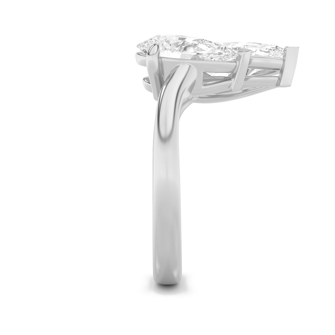 3Cttw Marquise Shaped Lab Grown Diamond (G/VS) Toi et Moi Fashiion Ring in 14K Gold