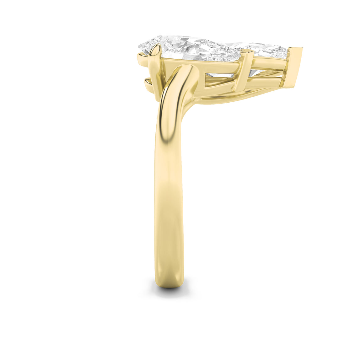 3Cttw Marquise Shaped Lab Grown Diamond (G/VS) Toi et Moi Fashiion Ring in 14K Gold