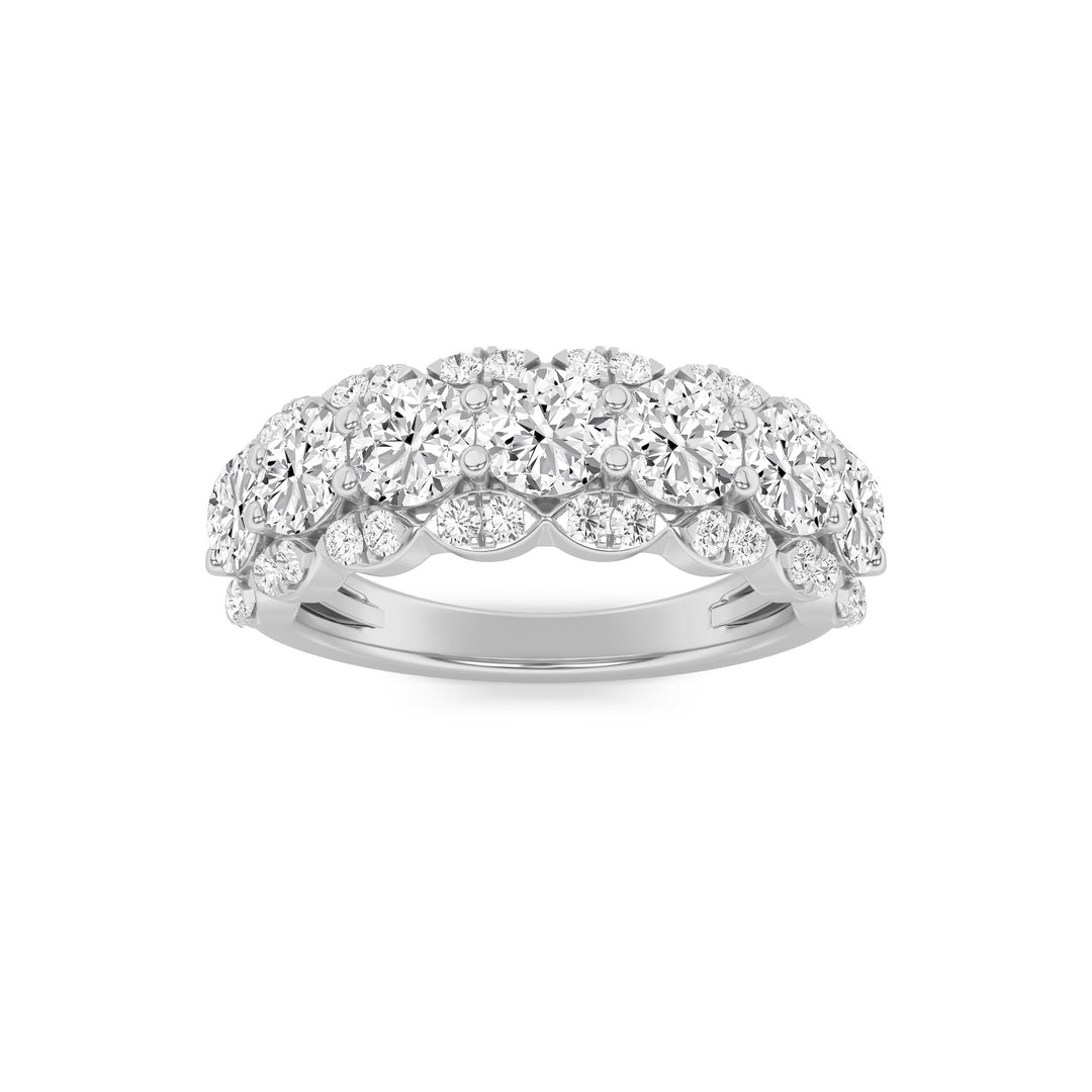 2CTW Round Shaped Lab Grown Diamond (G/VS) Multi Stone Band Ring in 14K Gold
