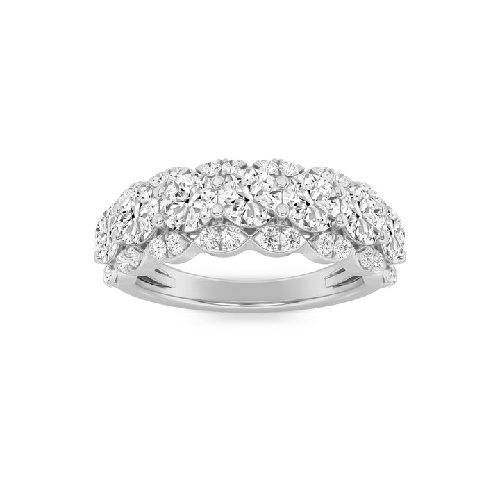 2CTW Round Shaped Lab Grown Diamond (G/VS) Multi Stone Band Ring in 14K Gold
