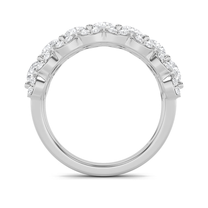 2CTW Round Shaped Lab Grown Diamond (G/VS) Multi Stone Band Ring in 14K Gold