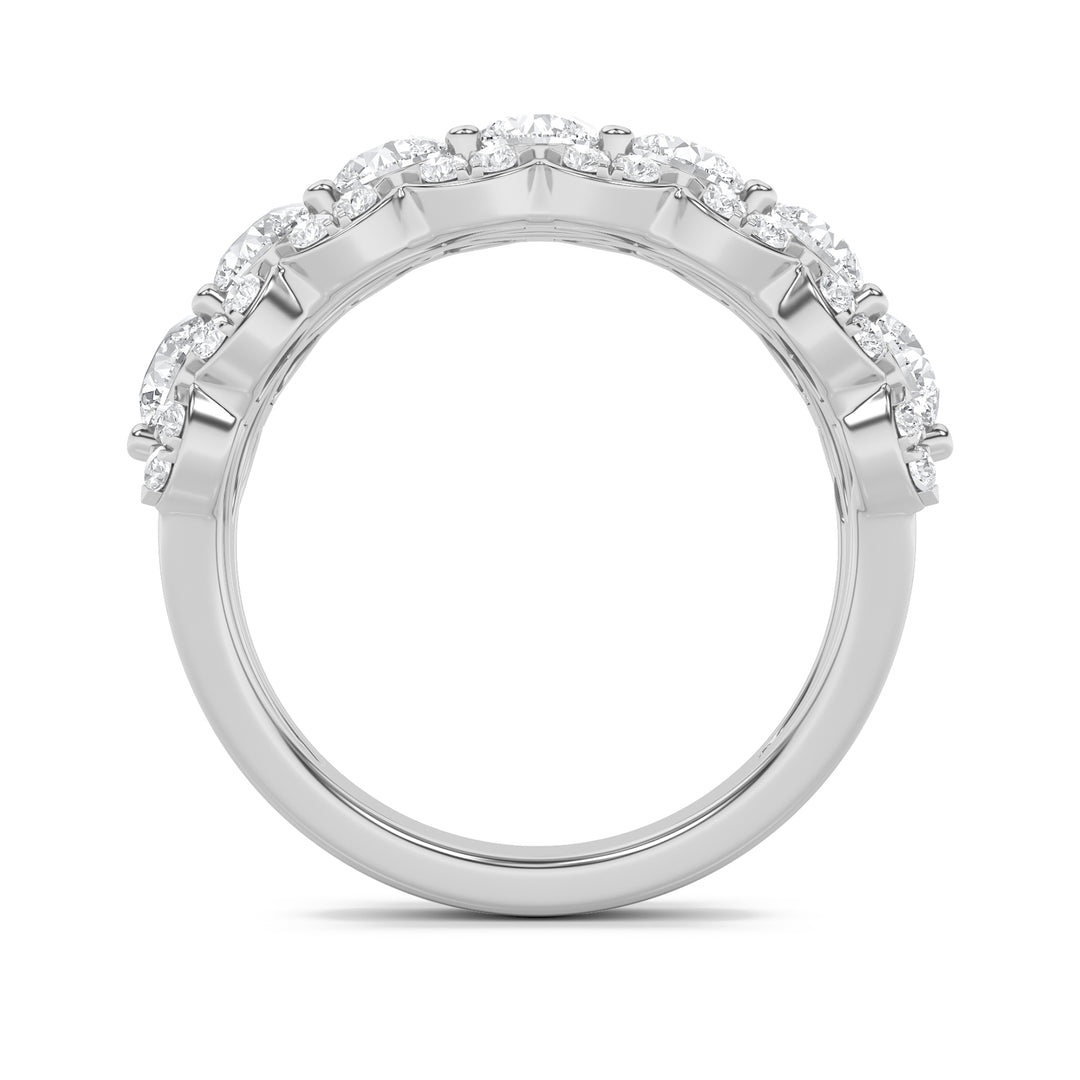 2CTW Round Shaped Lab Grown Diamond (G/VS) Multi Stone Band Ring in 14K Gold