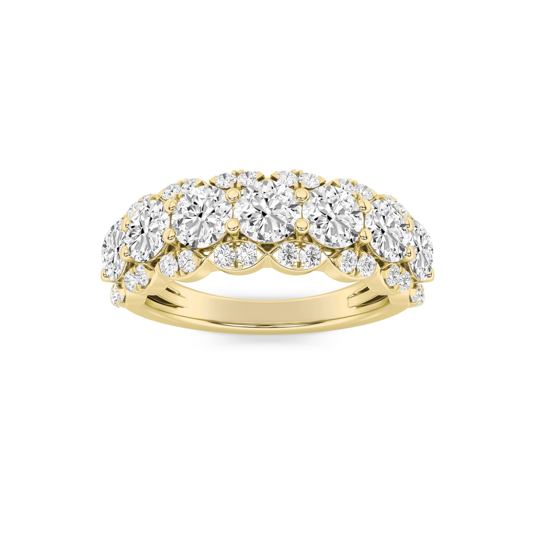 2CTW Round Shaped Lab Grown Diamond (F/VS) Multi Stone Band Ring in 14K Gold