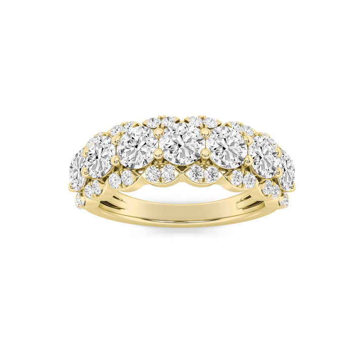 2CTW Round Shaped Lab Grown Diamond (G/VS) Multi Stone Band Ring in 14K Gold