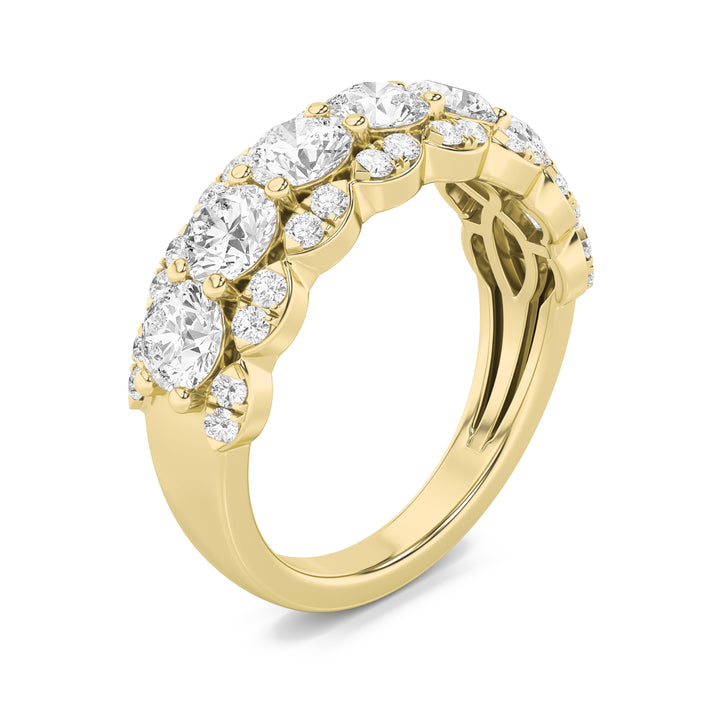 2CTW Round Shaped Lab Grown Diamond (G/VS) Multi Stone Band Ring in 14K Gold