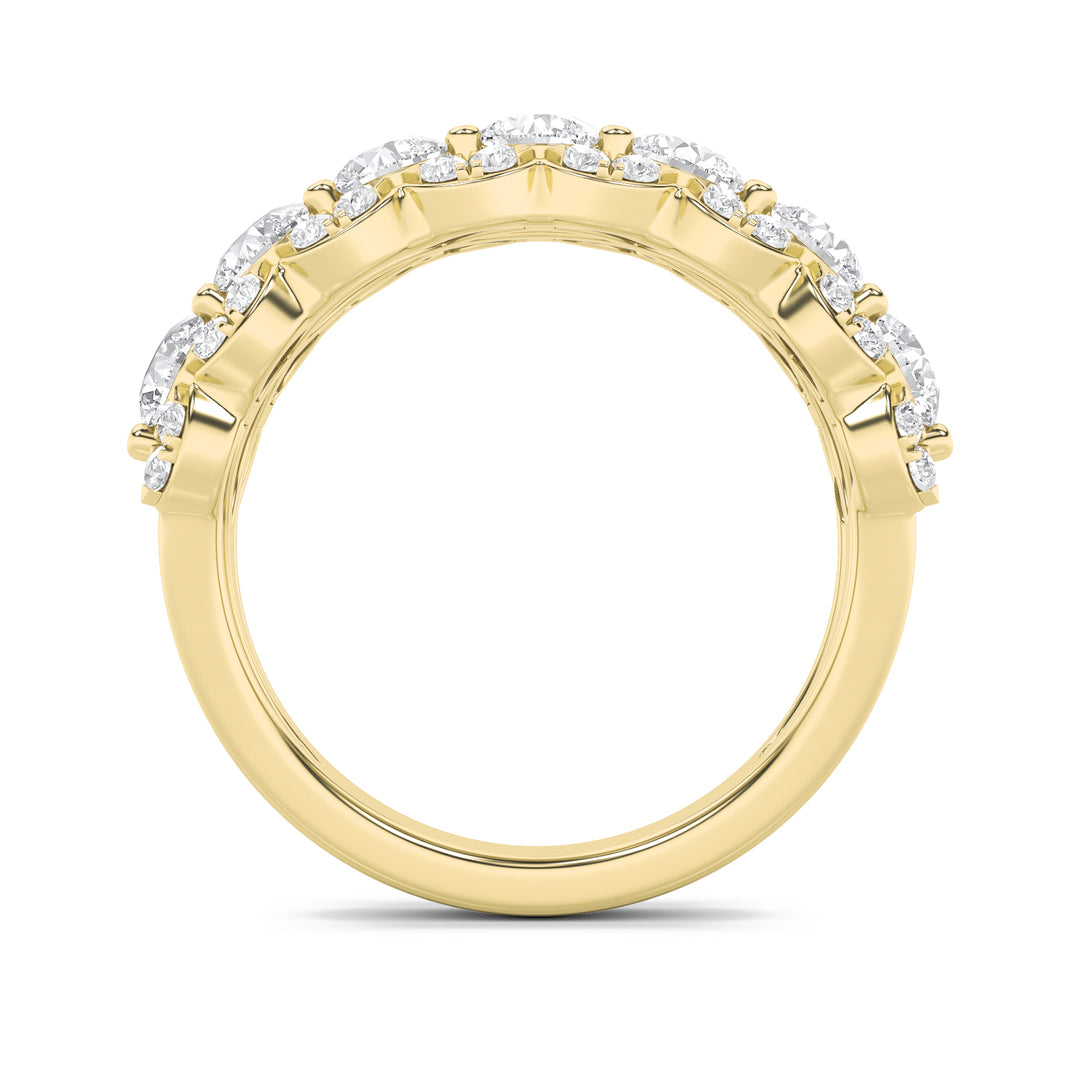 2CTW Round Shaped Lab Grown Diamond (G/VS) Multi Stone Band Ring in 14K Gold