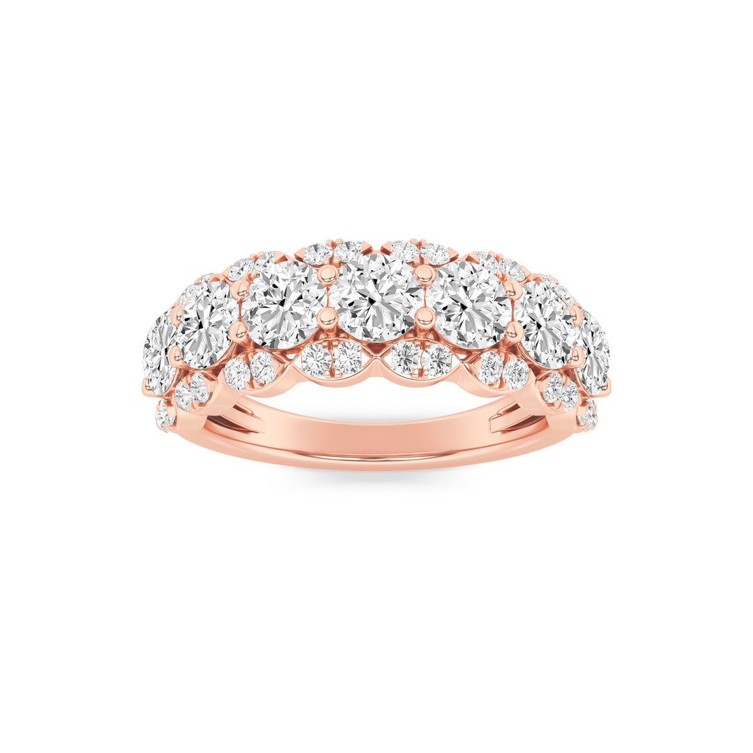 2CTW Round Shaped Lab Grown Diamond (F/VS) Multi Stone Band Ring in 14K Gold