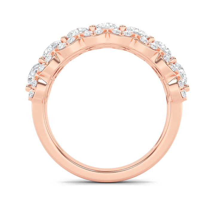 2CTW Round Shaped Lab Grown Diamond (F/VS) Multi Stone Band Ring in 14K Gold