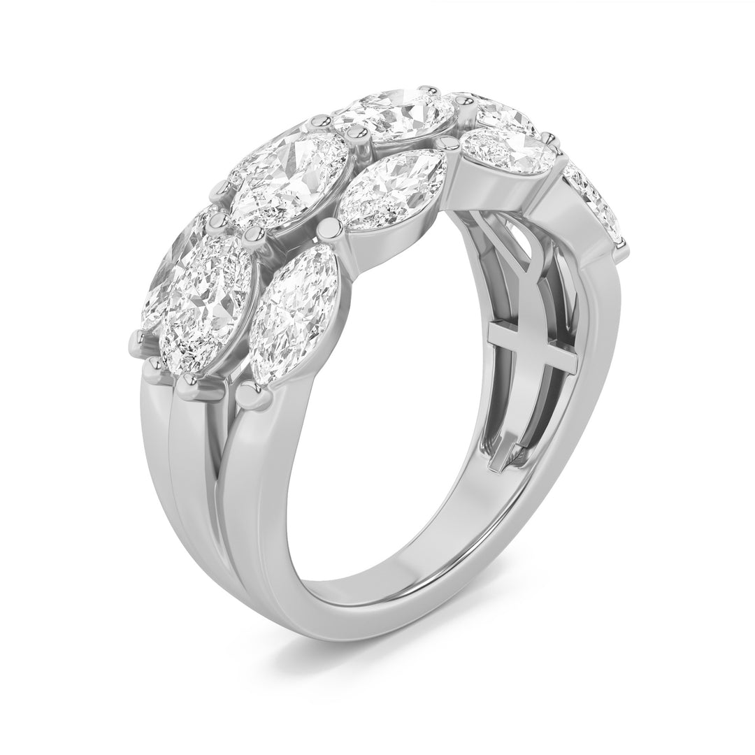 3Cttw Oval Shaped Lab Grown Diamond (F/VS) Multi Stone Band Ring in 14K Gold