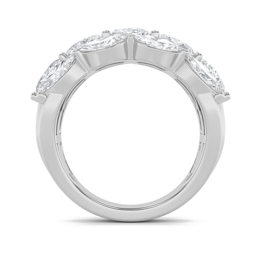 3Cttw Oval Shaped Lab Grown Diamond (F/VS) Multi Stone Band Ring in 14K Gold