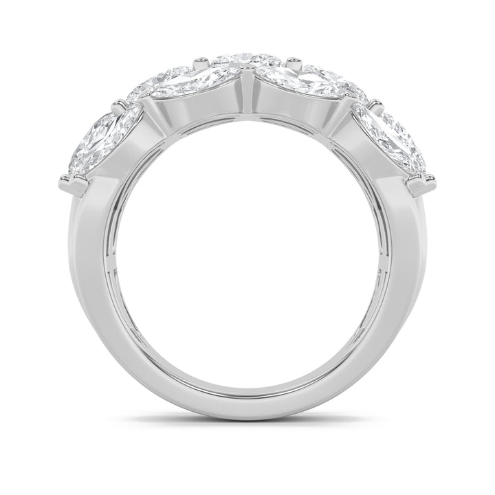 3Cttw Oval Shaped Lab Grown Diamond (F/VS) Multi Stone Band Ring in 14K Gold
