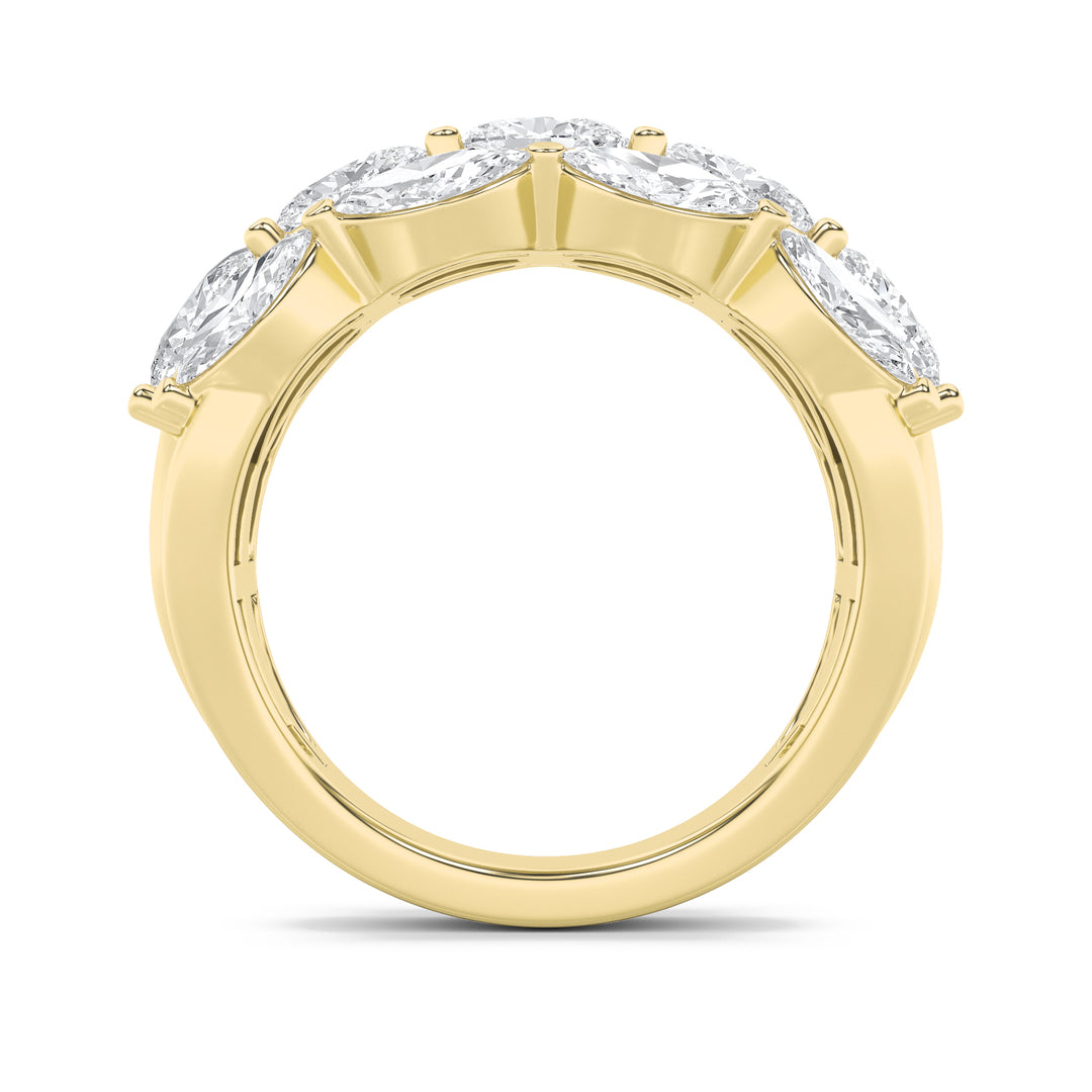 3Cttw Oval Shaped Lab Grown Diamond (F/VS) Multi Stone Band Ring in 14K Gold