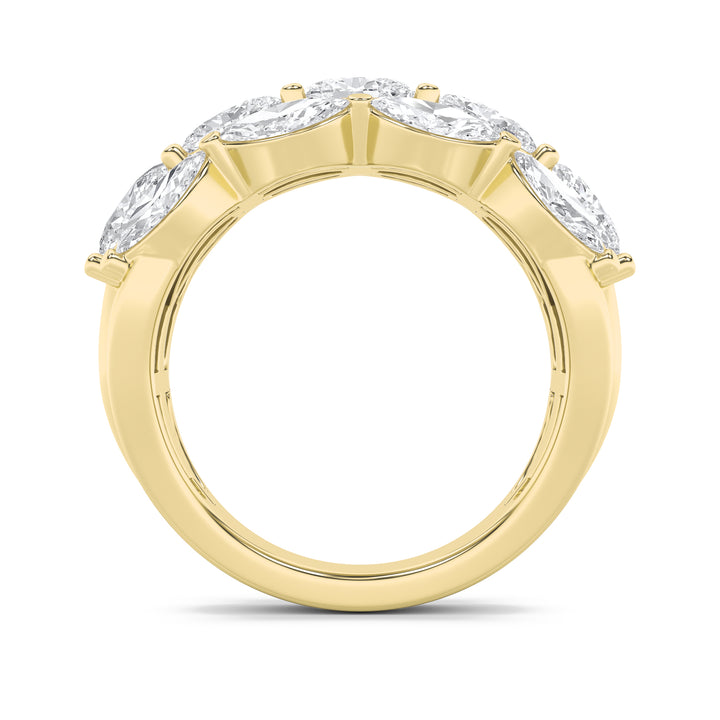 3Cttw Oval Shaped Lab Grown Diamond (F/VS) Multi Stone Band Ring in 14K Gold