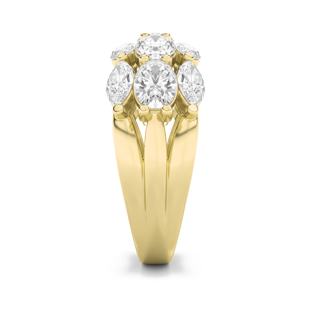 3Cttw Oval Shaped Lab Grown Diamond (F/VS) Multi Stone Band Ring in 14K Gold