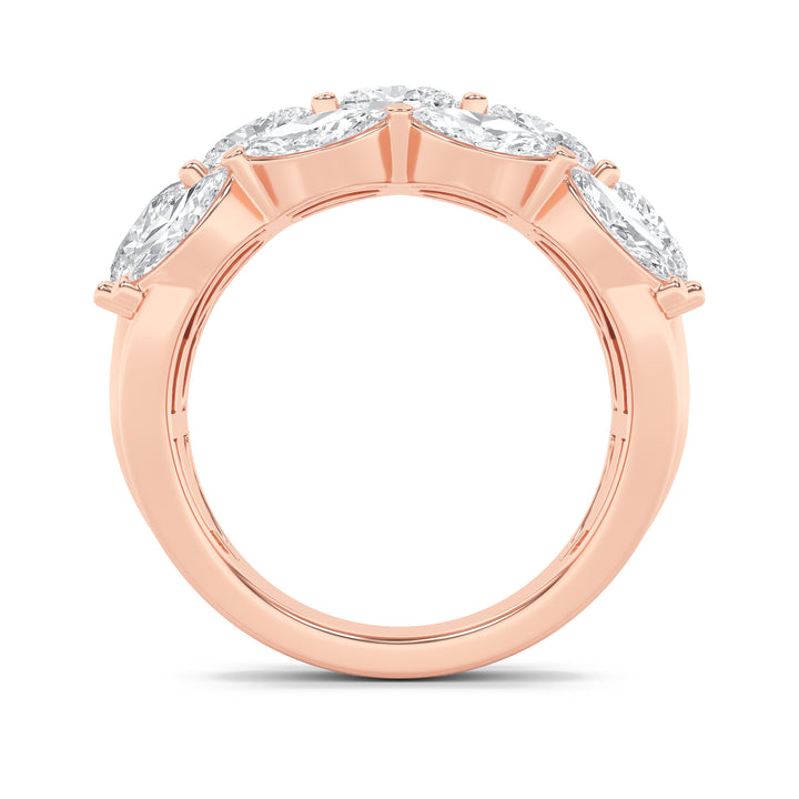 3Cttw Oval Shaped Lab Grown Diamond (F/VS) Multi Stone Band Ring in 14K Gold