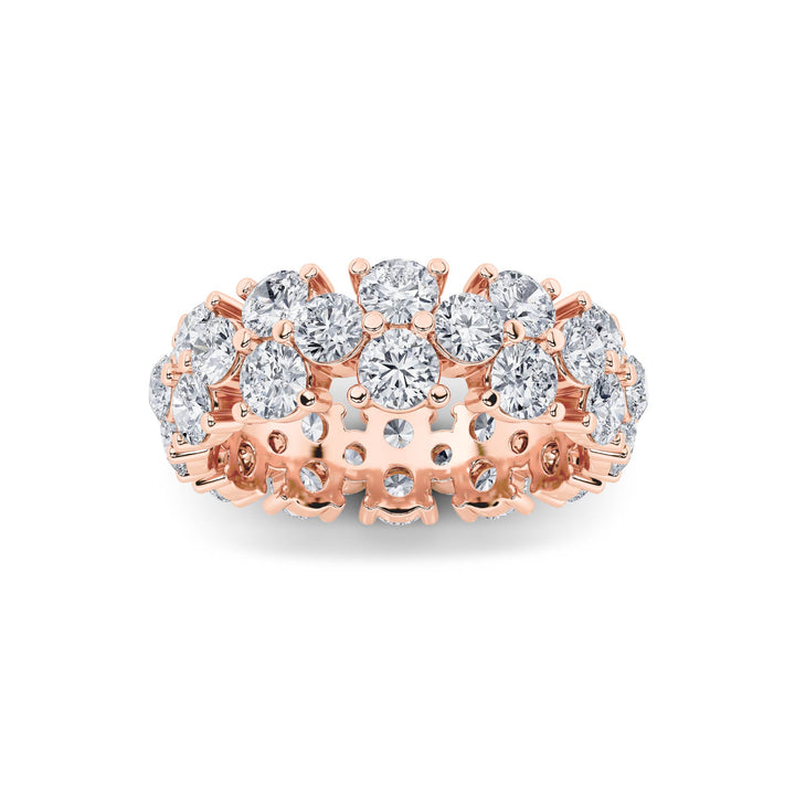 5Cttw Round Shaped Lab Grown Diamond (F/VS) Eternity Band Ring in 14K Gold