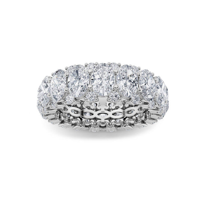 6Cttw Oval Shaped Lab Grown Diamond (F/VS) Eternity Band Ring in 14K Gold