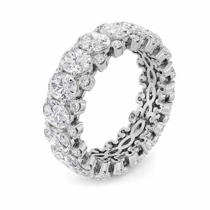 6Cttw Oval Shaped Lab Grown Diamond (F/VS) Eternity Band Ring in 14K Gold