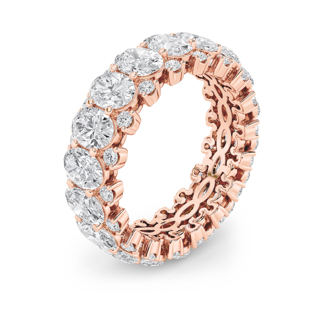 6.75Cttw Oval Shaped Lab Grown Diamond (G/VS) Eternity Band Ring in 14K Gold
