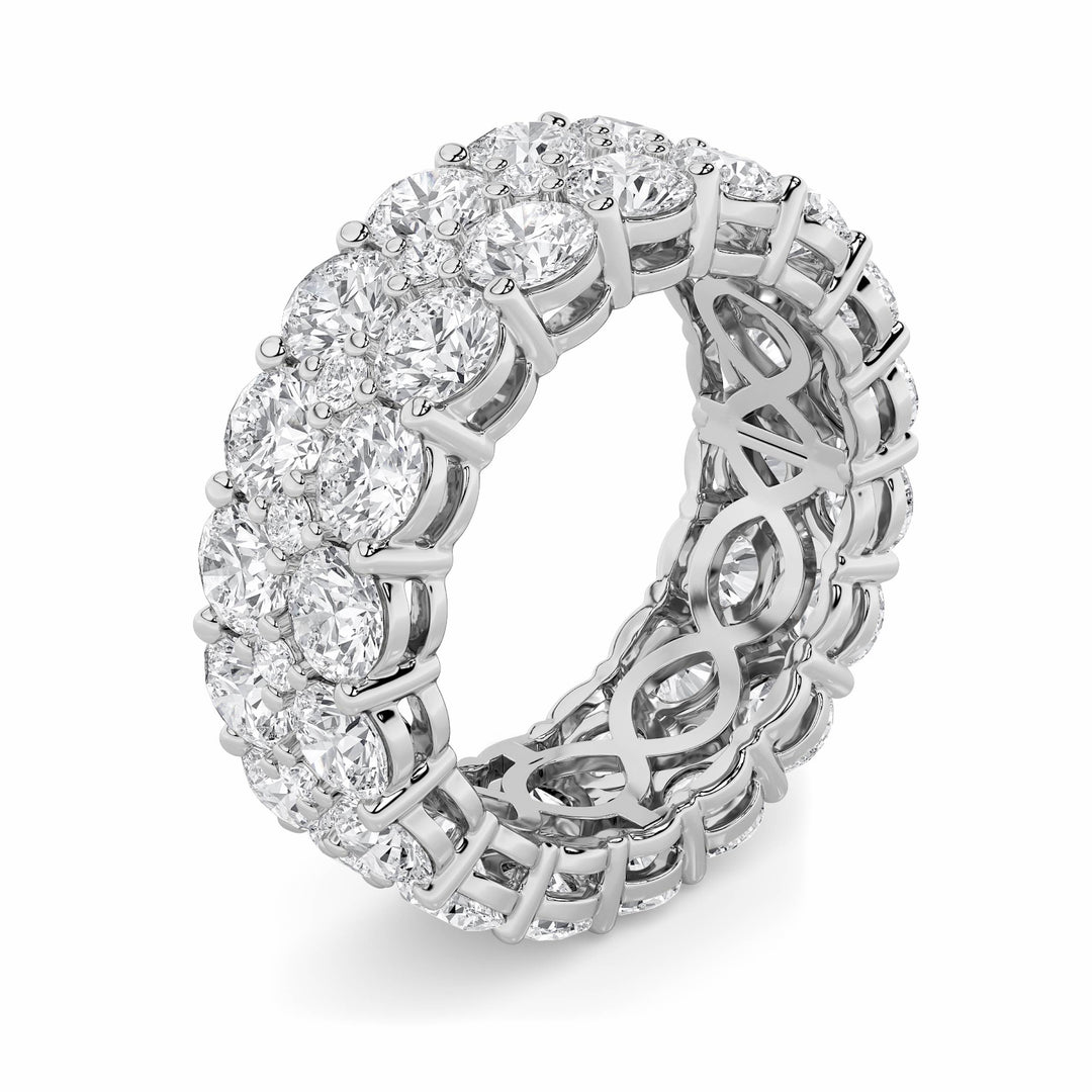 8Cttw Round Shaped Lab Grown Diamond (F/VS) Eternity Band Ring in 14K Gold