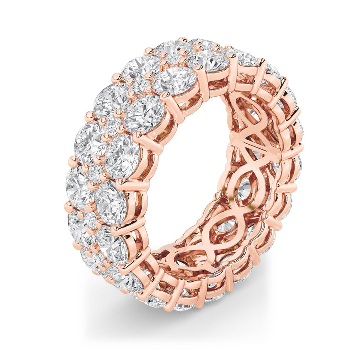 8Cttw Round Shaped Lab Grown Diamond (F/VS) Eternity Band Ring in 14K Gold
