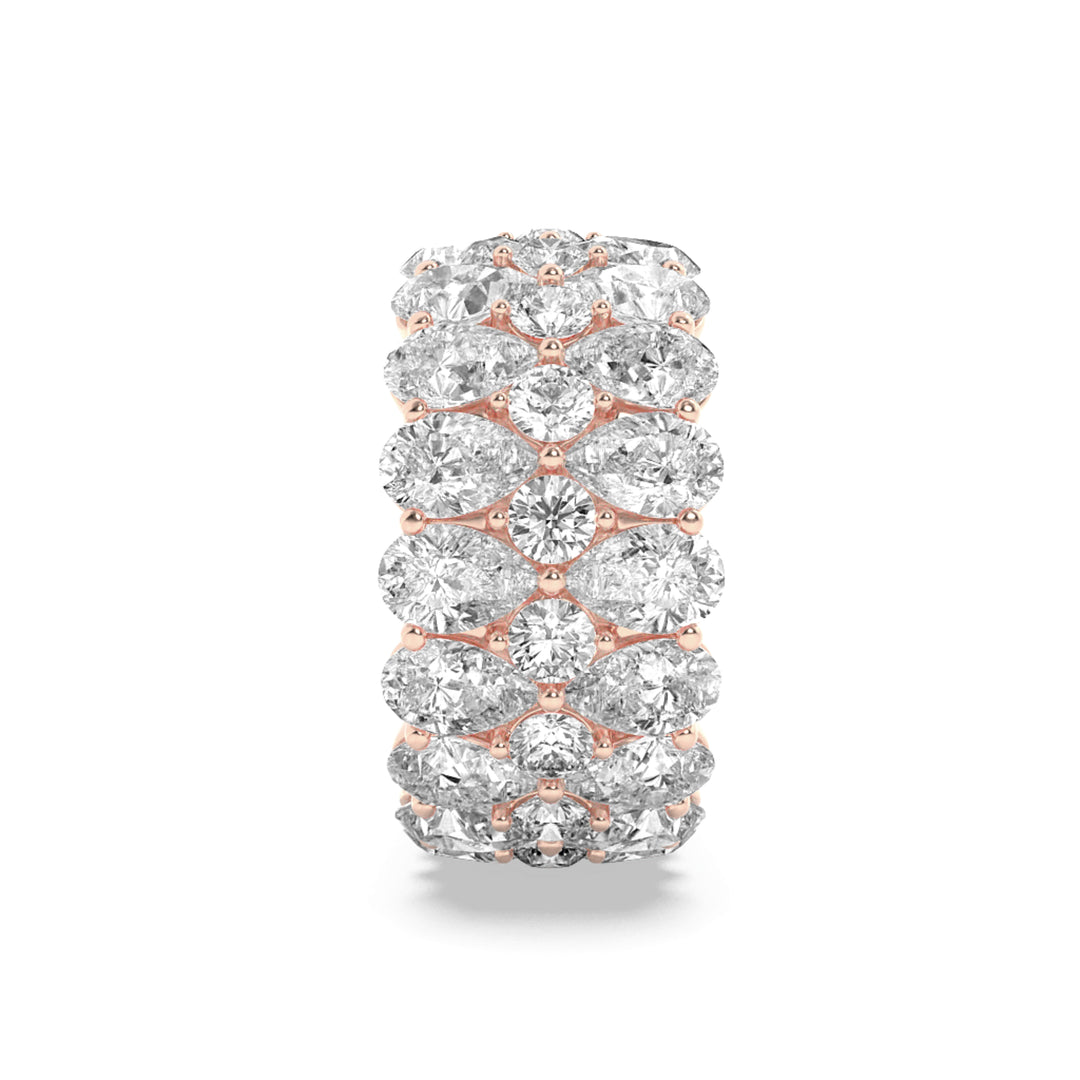 9Cttw Pear Shaped Lab Grown Diamond (F/VS) Eternity Band Ring in 14K Gold