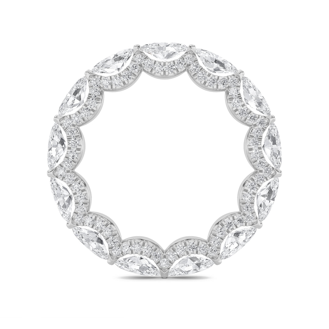 2.5CTW Marquise Shaped Lab Grown Diamond (F/VS) Eternity Band Ring in 14K Gold