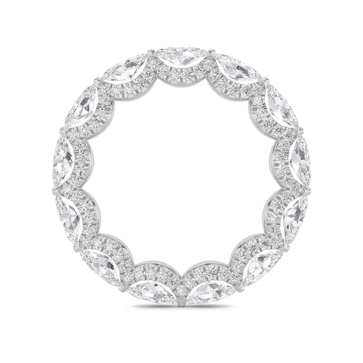 2.5CTW Marquise Shaped Lab Grown Diamond (F/VS) Eternity Band Ring in 14K Gold