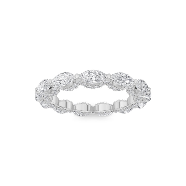 2.5CTW Marquise Shaped Lab Grown Diamond (G/VS) Eternity Band Ring in 14K Gold