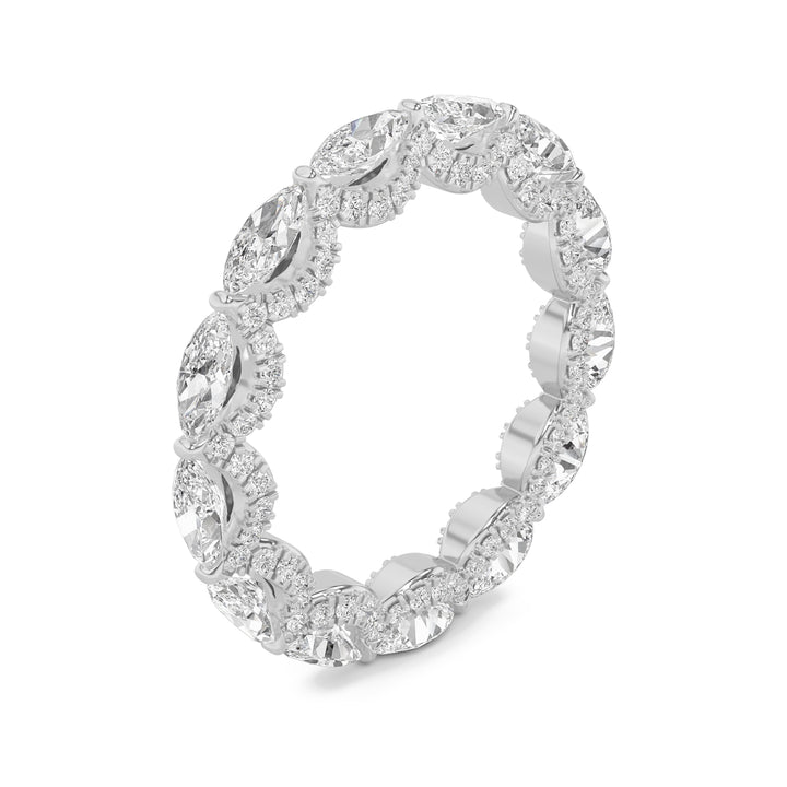 2.5CTW Marquise Shaped Lab Grown Diamond (G/VS) Eternity Band Ring in 14K Gold