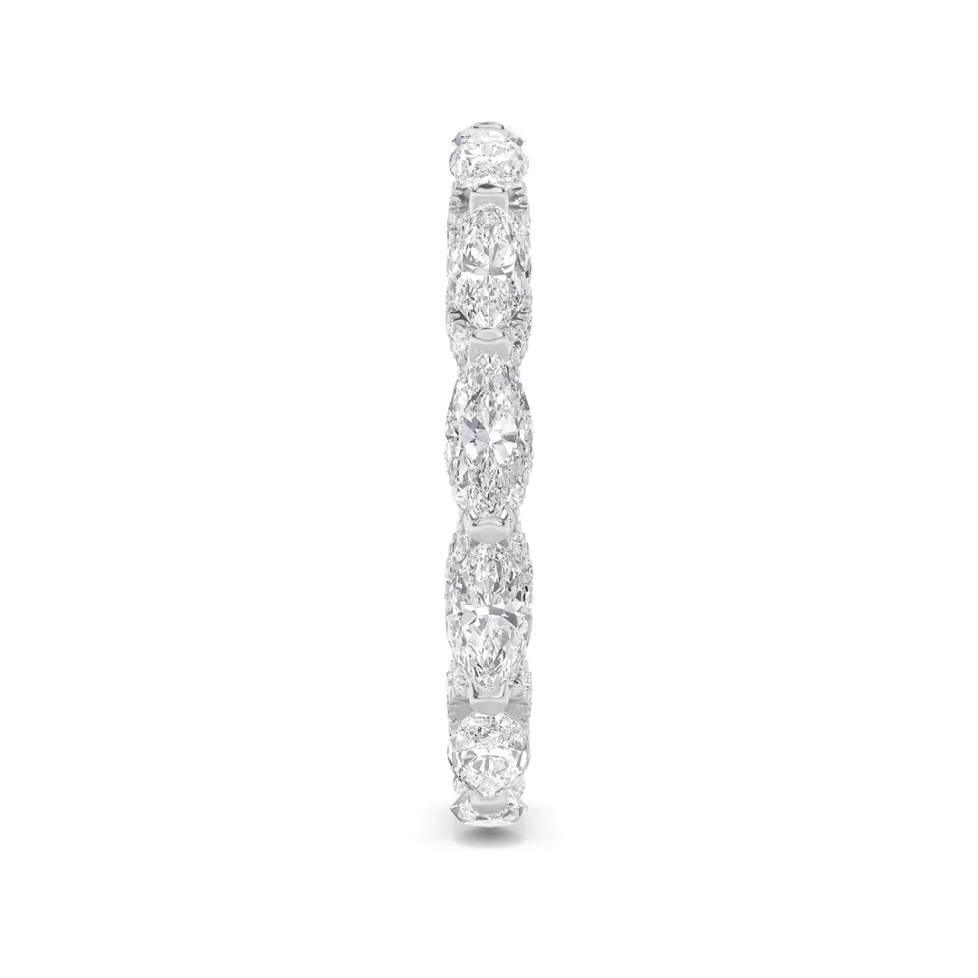 2.5CTW Marquise Shaped Lab Grown Diamond (G/VS) Eternity Band Ring in 14K Gold