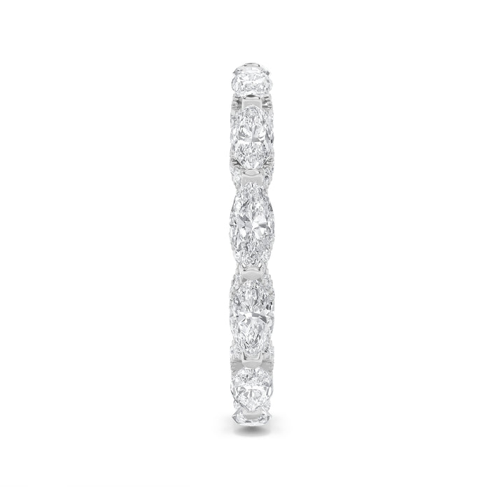 2.5CTW Marquise Shaped Lab Grown Diamond (G/VS) Eternity Band Ring in 14K Gold