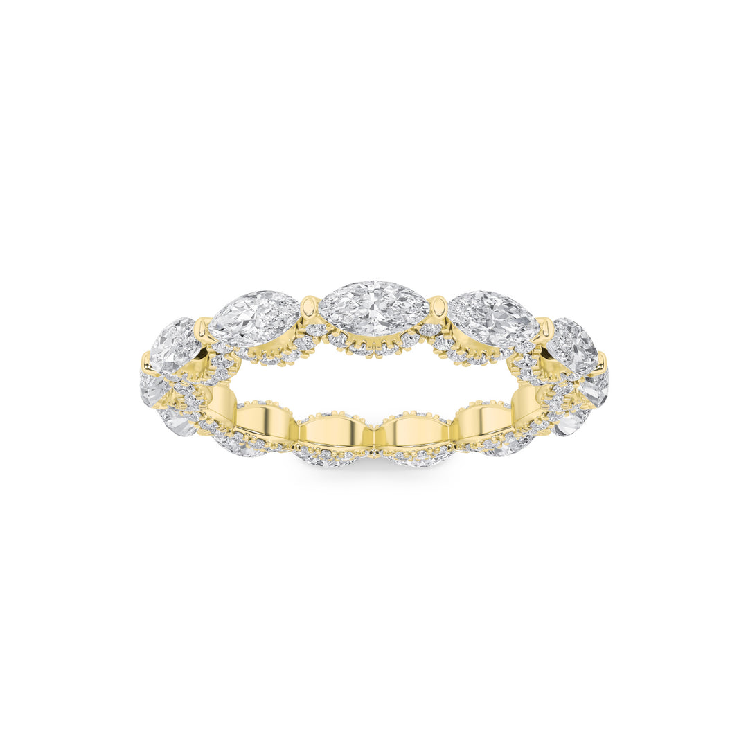 2.5CTW Marquise Shaped Lab Grown Diamond (F/VS) Eternity Band Ring in 14K Gold