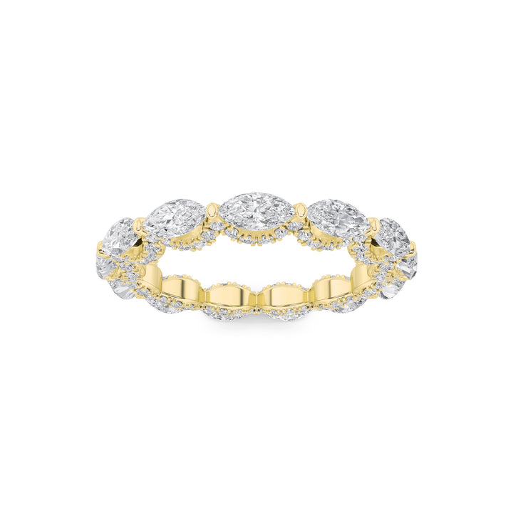 2.5CTW Marquise Shaped Lab Grown Diamond (F/VS) Eternity Band Ring in 14K Gold