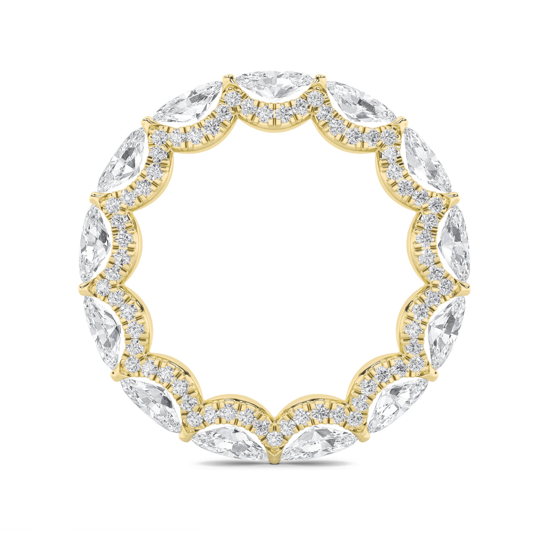 2.5CTW Marquise Shaped Lab Grown Diamond (F/VS) Eternity Band Ring in 14K Gold