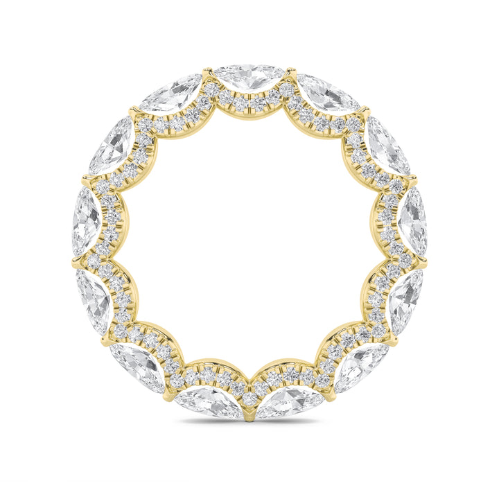 2.5CTW Marquise Shaped Lab Grown Diamond (F/VS) Eternity Band Ring in 14K Gold