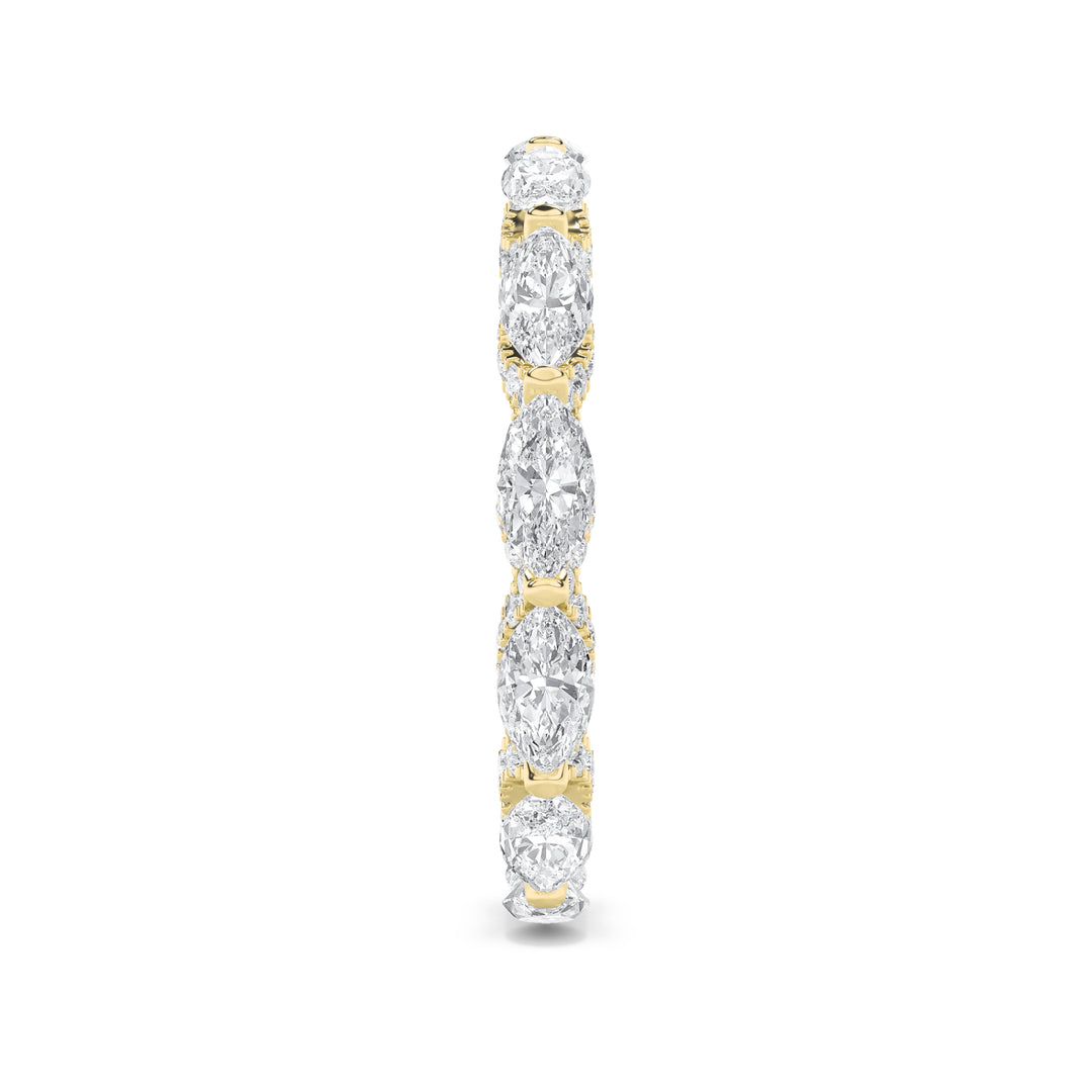 2.5CTW Marquise Shaped Lab Grown Diamond (F/VS) Eternity Band Ring in 14K Gold