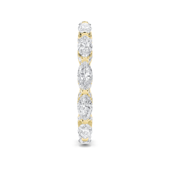 2.5CTW Marquise Shaped Lab Grown Diamond (F/VS) Eternity Band Ring in 14K Gold