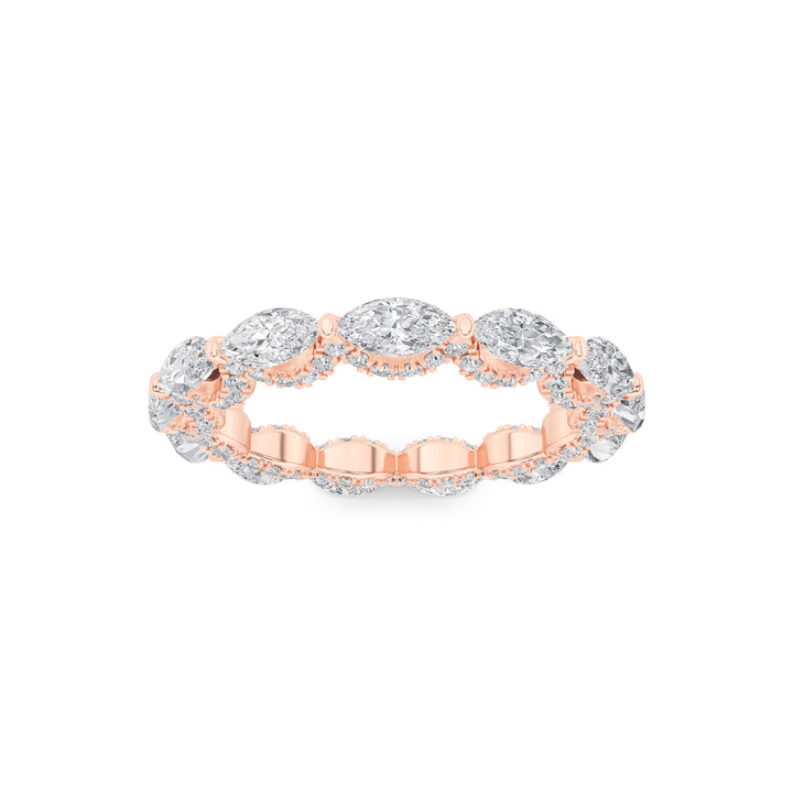 2.5CTW Marquise Shaped Lab Grown Diamond (F/VS) Eternity Band Ring in 14K Gold
