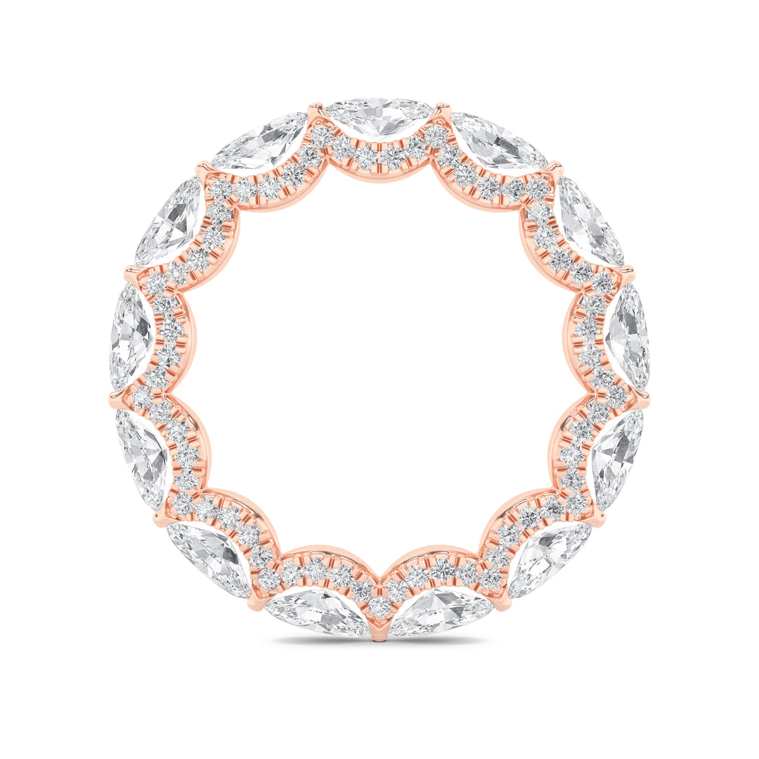 2.5CTW Marquise Shaped Lab Grown Diamond (F/VS) Eternity Band Ring in 14K Gold